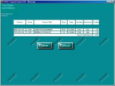 image of termcode selection screen